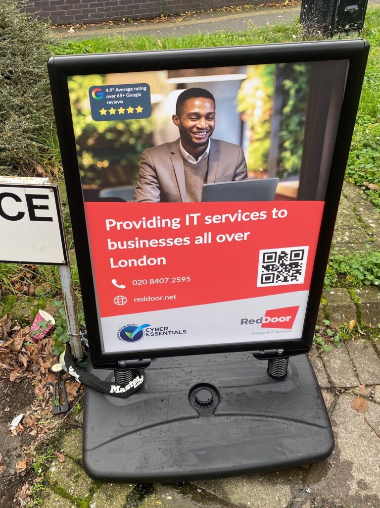 A road sign I made for RedDoor IT showcasing our Managed IT services